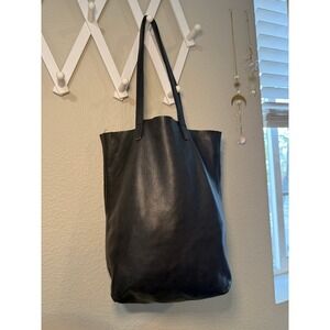 Baggu Deadstock Leather Tote — Charcoal